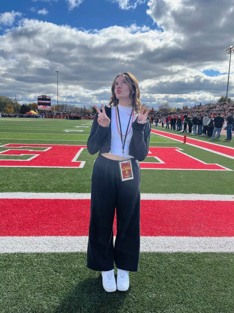 Dewitt pictured at Ferris’ field during a GVSU vs Ferris game.